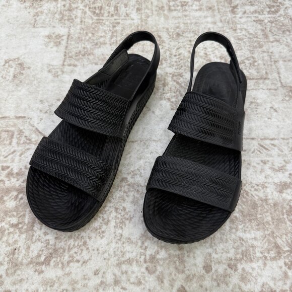 Reef PVC Free Slingback Sandals Womens Size 10 Black Platform Double Strap Foam - Picture 1 of 8
